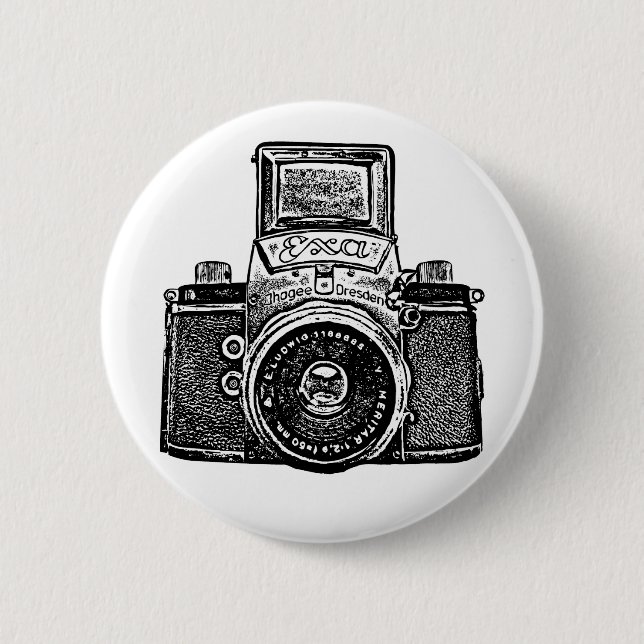 Macaron Rond 5 Cm Appareil-photo Allemand de l'Est vintage (Devant)