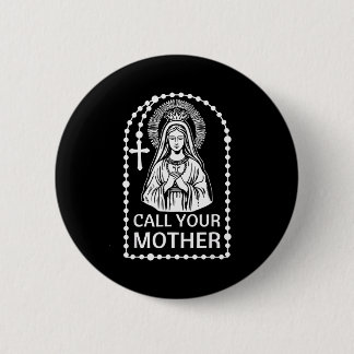 Macaron Rond 5 Cm Appeler mère humour catholique vierge marie foi ar