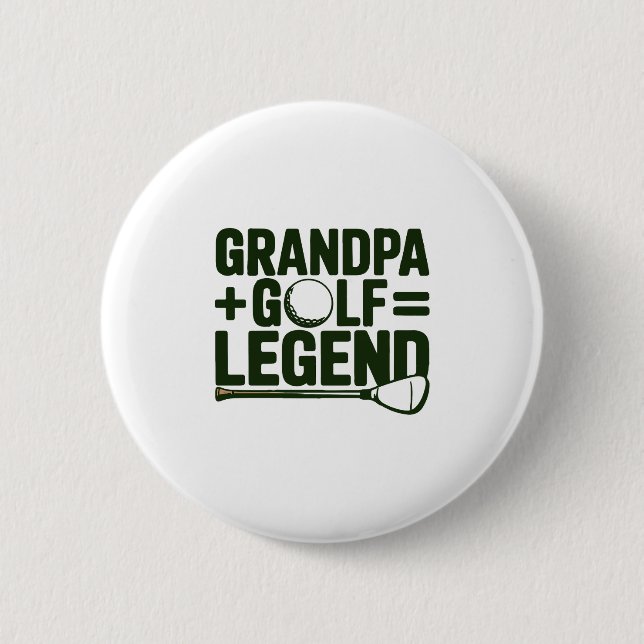 Macaron Rond 5 Cm Appelle-Moi Grand-Père, Regarde-Moi Golf (Devant)