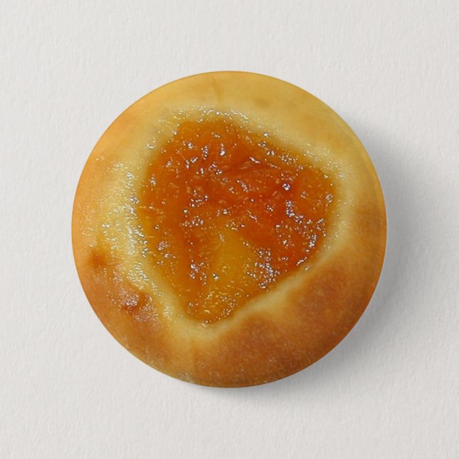 Macaron Rond 5 Cm Apricot Kolache pin (Devant)