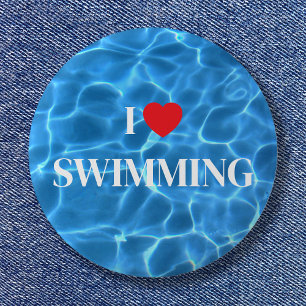 Macaron Rond 5 Cm Aqua Blue J'adore Piscine