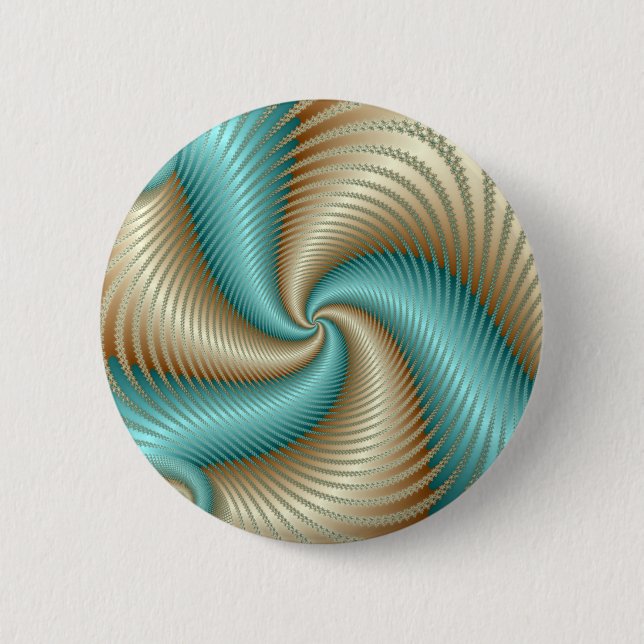 Macaron Rond 5 Cm Aqua Satin - Fractal (Devant)