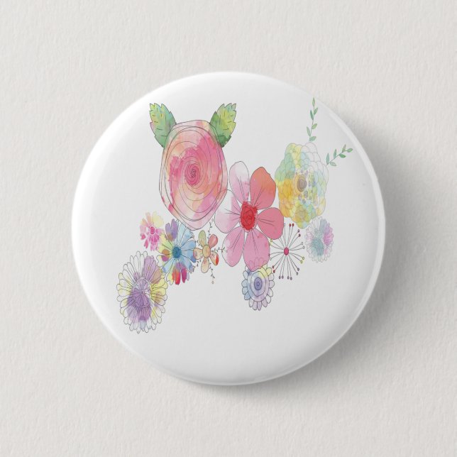 Macaron Rond 5 Cm Aquarelle (Devant)
