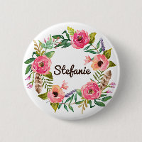 Aquarelle Boho Floral Wreath Personnalisé