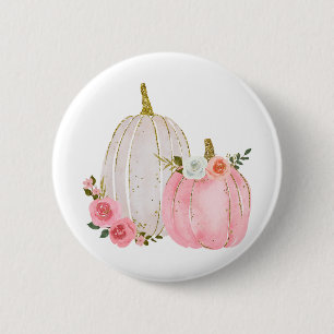 Macaron Rond 5 Cm Aquarelle Citrouille Pastel rose Rose Floral