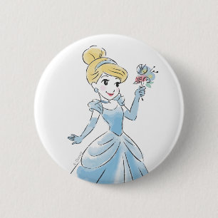 Macaron Rond 5 Cm Aquarelle Disney Cinderella
