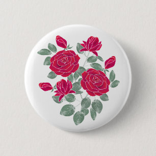 Macaron Rond 5 Cm Aquarelle, fleurs.