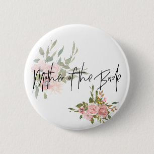 Macaron Rond 5 Cm Aquarelle florale Mariée Mère de la mariée