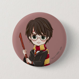 Macaron Rond 5 Cm Aquarelle MAGIQUE HARRY POTTER™