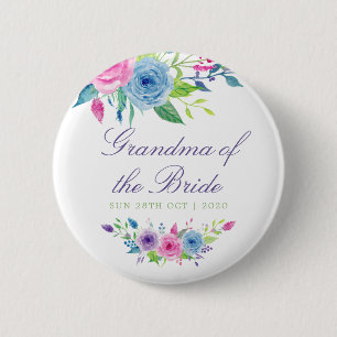 Macaron Rond 5 Cm Aquarelle Mariage de la mariée