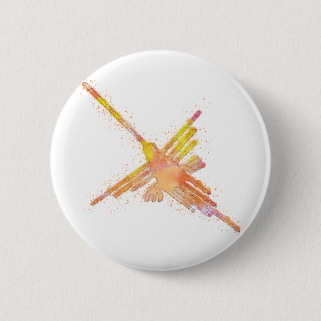 Macaron Rond 5 Cm Aquarelle Nazca (Devant)
