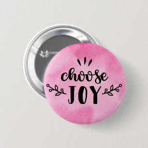 Macaron Rond 5 Cm Aquarelle rose - Choisissez la joie