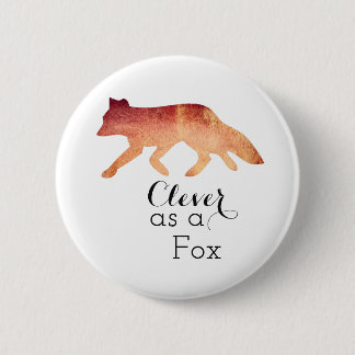 Macaron Rond 5 Cm Aquarelle typographique Fox