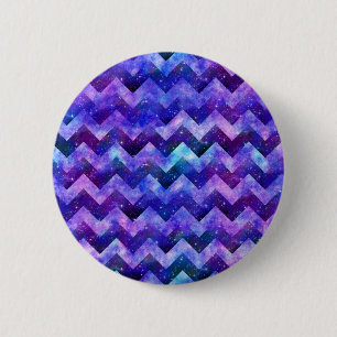 Macaron Rond 5 Cm Aquarelle violette Starry Galaxy Chevron