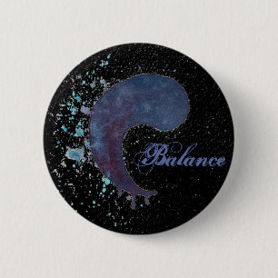 Macaron Rond 5 Cm Aquarelle Yin Yang - équilibre