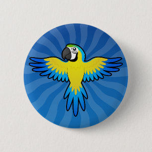 Macaron Rond 5 Cm Ara / perroquet de dessin animé