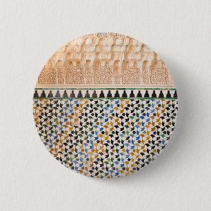 Macaron Rond 5 Cm Arabesque Moroccan Mosaic Button