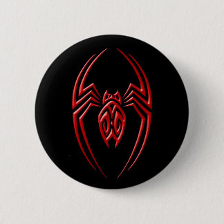 Macaron Rond 5 Cm Araignée de fer - rouge et noir