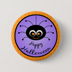 Macaron Rond 5 Cm Araignée heureuse de Halloween Toon