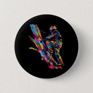 Macaron Rond 5 Cm Arboriste grimpeur Popart - Uni-adulte, S court