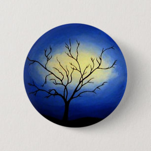 Macaron Rond 5 Cm Arbre Abstrait - Art Moderne