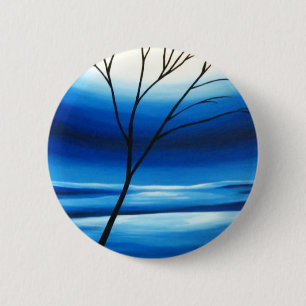 Macaron Rond 5 Cm Arbre Abstrait Ciel Bleu