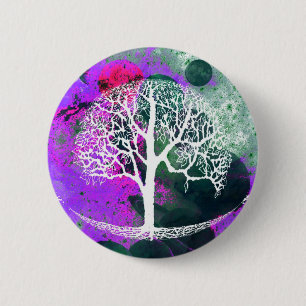 Macaron Rond 5 Cm Arbre de galaxie de la vie