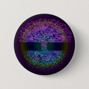 Macaron Rond 5 Cm Arbre de Knowingness de la vie