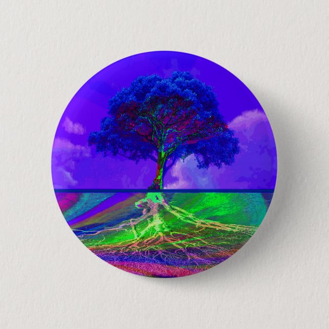 Macaron Rond 5 Cm Arbre de l'accomplissement de la vie (Devant)