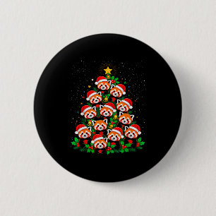 Macaron Rond 5 Cm Arbre de Noël Animal Chapeau de Père Noël Panda Ro