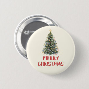 Macaron Rond 5 Cm Arbre de Noël aquarelle rustique Noël Fêtes de fin