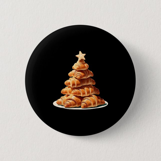 Macaron Rond 5 Cm Arbre de Noël Croissant (Devant)