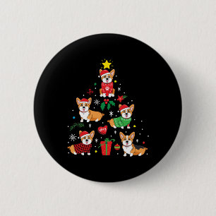 Macaron Rond 5 Cm Arbre de Noël de Corgi