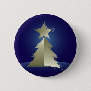 Macaron Rond 5 Cm Arbre de Noël doré