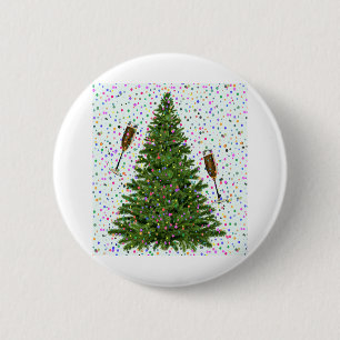 Macaron Rond 5 Cm arbre de noël du champagne