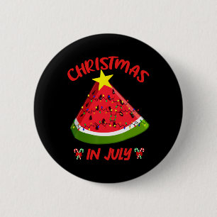 Macaron Rond 5 Cm Arbre de Noël en pastèque Noël en juillet Eté