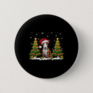 Macaron Rond 5 Cm Arbre de Noël Lumière Taureau de Terrier Chien de