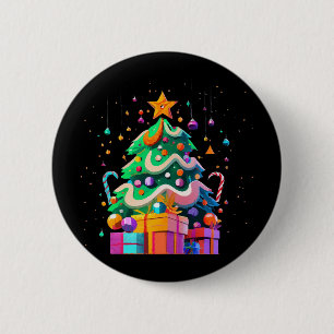 Macaron Rond 5 Cm Arbre de Noël Magie Radiance