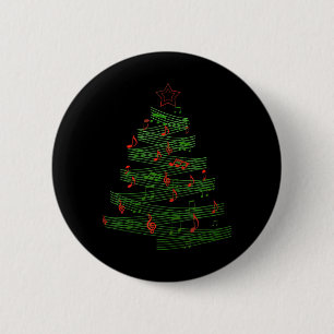 Macaron Rond 5 Cm Arbre de Noël Notes musicales Chanson Xmas Musicie