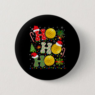 Macaron Rond 5 Cm Arbre de Noël Pickleball Ho Ho Père Noël Lights Xm