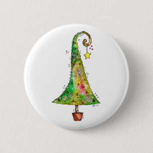 Macaron Rond 5 Cm Arbre de Noël Whimsical