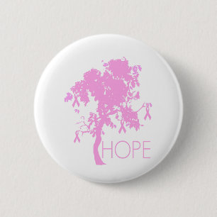 Macaron Rond 5 Cm Arbre de ruban rose d'espoir