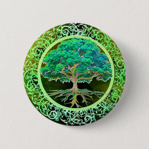 Macaron Rond 5 Cm Arbre de santé de la vie