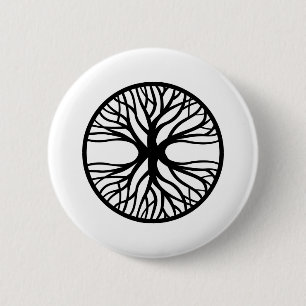 Macaron Rond 5 Cm Arbre de tatouage de la vie
