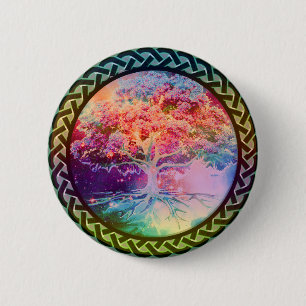 Macaron Rond 5 Cm Arbre de tranquilité de la vie
