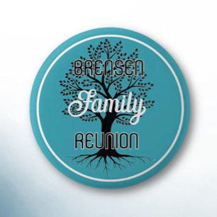 Macaron Rond 5 Cm Arbre de Vie ! Bouton de réunion de famille