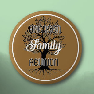 Macaron Rond 5 Cm Arbre de Vie ! Bouton de réunion de famille