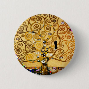Macaron Rond 5 Cm Arbre de vie Gustav Klimt Nouveau