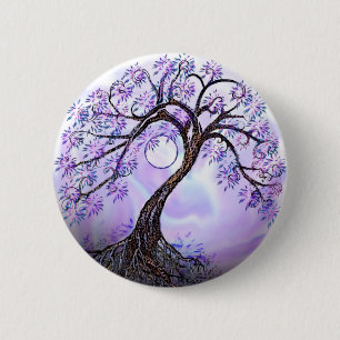 Macaron Rond 5 Cm Arbre de vie Lavendar
