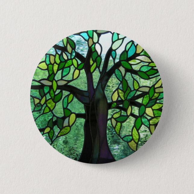 Macaron Rond 5 Cm Arbre d'insigne d'enchantement (Devant)